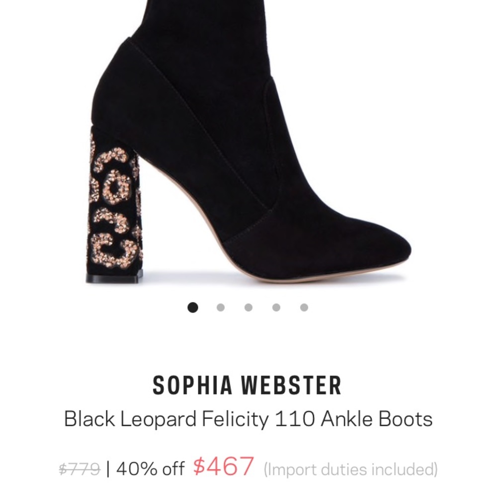 Sophia Webster Black Leopard Felicity Ankle Boots
